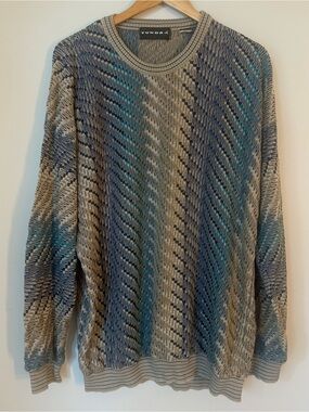 Vintage Tundra 3D Textured Knit Crewneck Sweater
